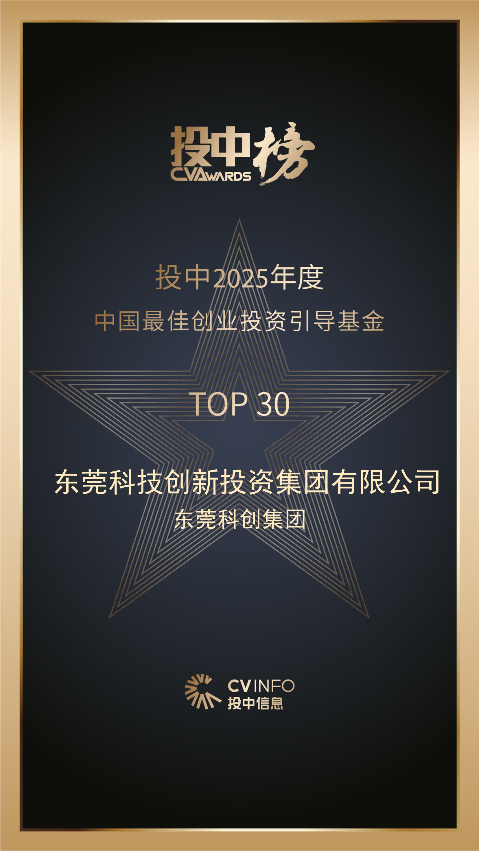 东莞科创集团荣登投中榜“中国最佳创业投资引导基金TOP30”榜单